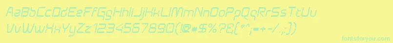 Aunchantedboldoblique Font – Green Fonts on Yellow Background