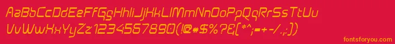 Aunchantedboldoblique Font – Orange Fonts on Red Background