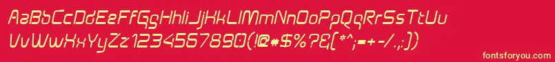 Aunchantedboldoblique Font – Yellow Fonts on Red Background