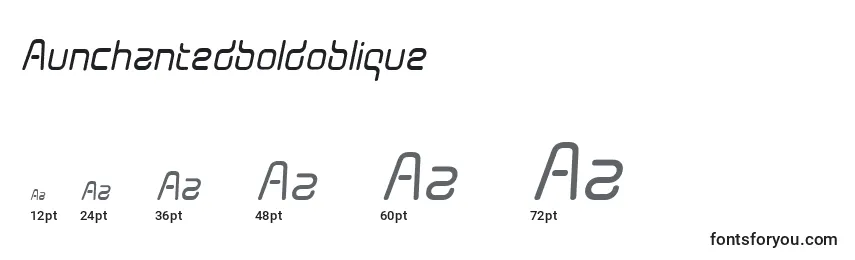 Размеры шрифта Aunchantedboldoblique