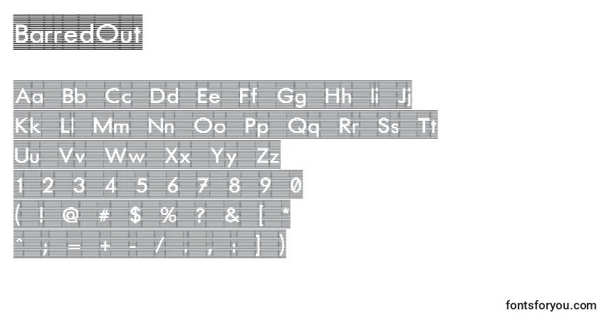 BarredOut Font – alphabet, numbers, special characters