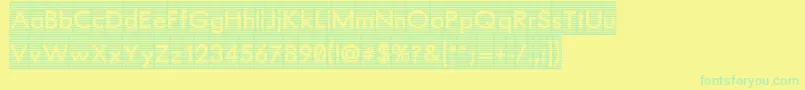 Fonte BarredOut – fontes verdes em um fundo amarelo