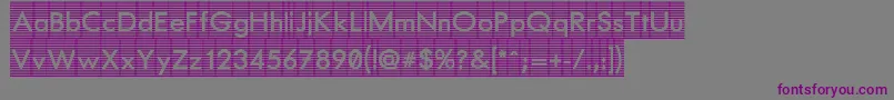 Fonte BarredOut – fontes roxas em um fundo cinza
