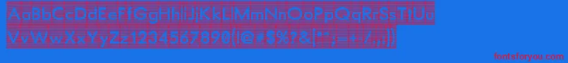 BarredOut Font – Red Fonts on Blue Background