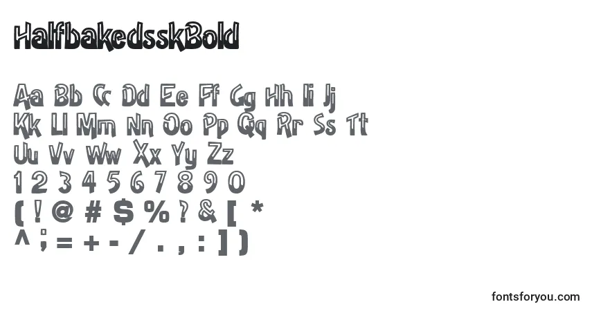 A fonte HalfbakedsskBold – alfabeto, números, caracteres especiais