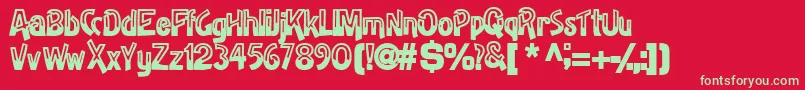 HalfbakedsskBold Font – Green Fonts on Red Background