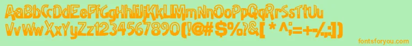 HalfbakedsskBold Font – Orange Fonts on Green Background