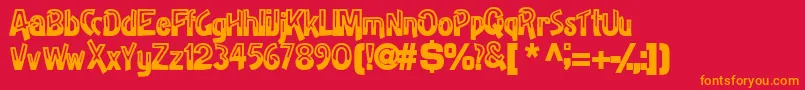 HalfbakedsskBold Font – Orange Fonts on Red Background