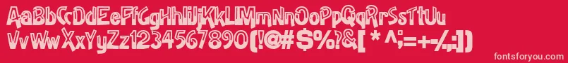 HalfbakedsskBold Font – Pink Fonts on Red Background