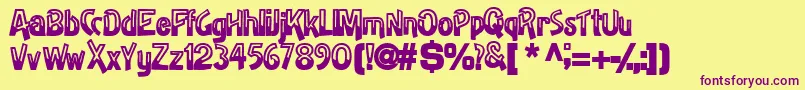 HalfbakedsskBold Font – Purple Fonts on Yellow Background