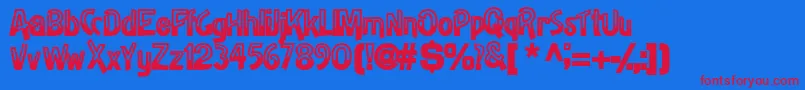 HalfbakedsskBold Font – Red Fonts on Blue Background