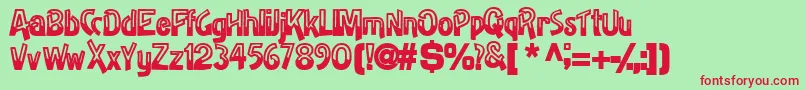 HalfbakedsskBold Font – Red Fonts on Green Background