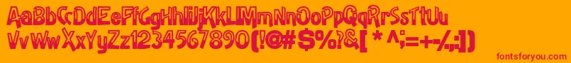 HalfbakedsskBold Font – Red Fonts on Orange Background