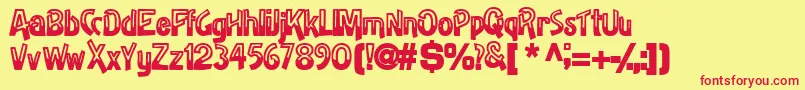 HalfbakedsskBold Font – Red Fonts on Yellow Background