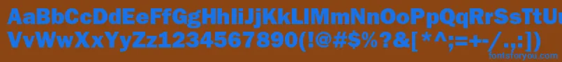 Шрифт ItcfranklingothicstdHvy – синие шрифты на коричневом фоне