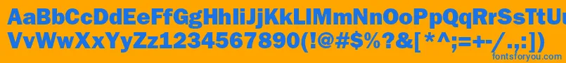 ItcfranklingothicstdHvy Font – Blue Fonts on Orange Background