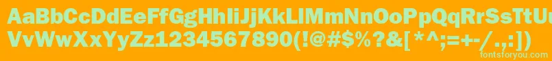 ItcfranklingothicstdHvy Font – Green Fonts on Orange Background