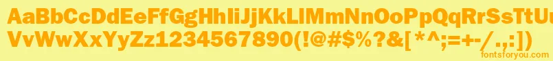 ItcfranklingothicstdHvy Font – Orange Fonts on Yellow Background