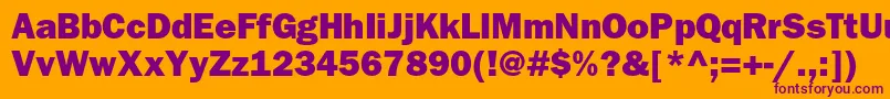 ItcfranklingothicstdHvy Font – Purple Fonts on Orange Background