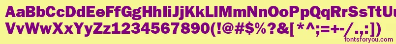 ItcfranklingothicstdHvy Font – Purple Fonts on Yellow Background