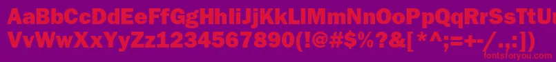 ItcfranklingothicstdHvy Font – Red Fonts on Purple Background