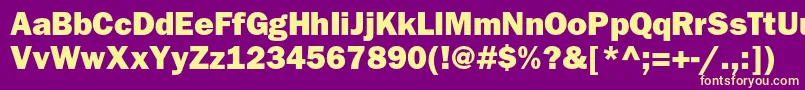 ItcfranklingothicstdHvy Font – Yellow Fonts on Purple Background