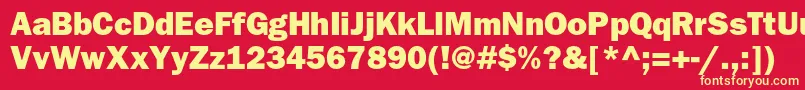 ItcfranklingothicstdHvy Font – Yellow Fonts on Red Background