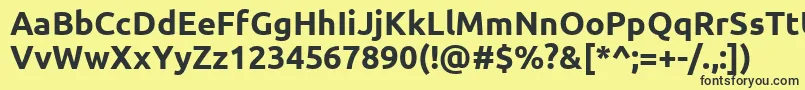 Шрифт UbuntuBold – чёрные шрифты на жёлтом фоне