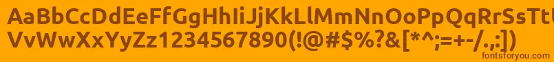 Czcionka UbuntuBold – brązowe czcionki na pomarańczowym tle