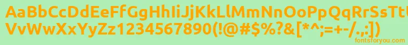 UbuntuBold Font – Orange Fonts on Green Background