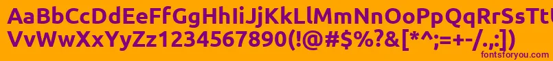 フォントUbuntuBold – オレンジの背景に紫のフォント