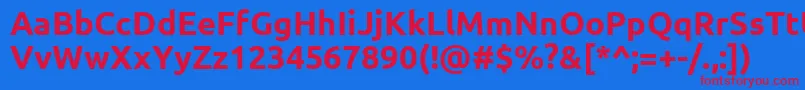 フォントUbuntuBold – 赤い文字の青い背景