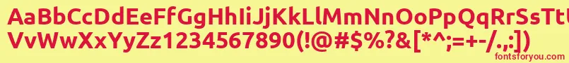 Шрифт UbuntuBold – красные шрифты на жёлтом фоне