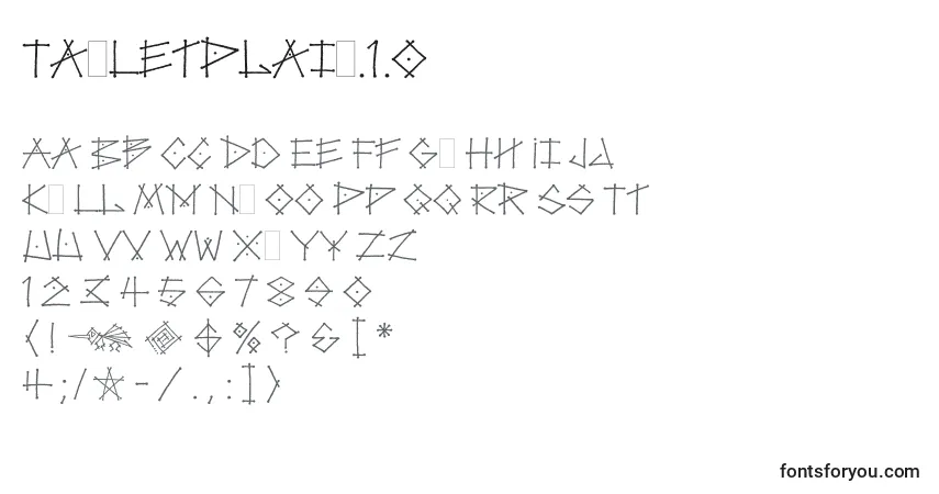 A fonte TagLetPlain.1.0 – alfabeto, números, caracteres especiais