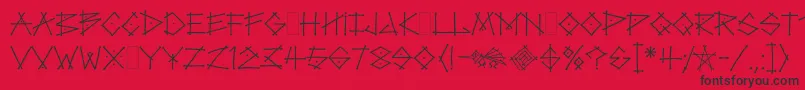 TagLetPlain.1.0 Font – Black Fonts on Red Background