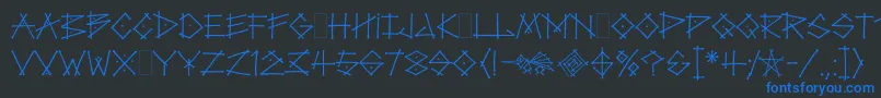 TagLetPlain.1.0 Font – Blue Fonts on Black Background