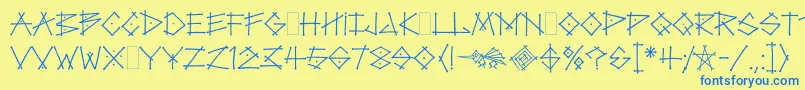 TagLetPlain.1.0 Font – Blue Fonts on Yellow Background