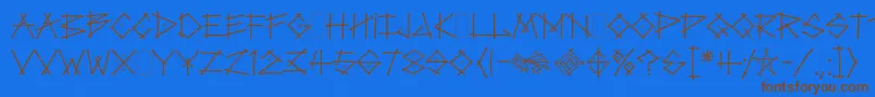 TagLetPlain.1.0 Font – Brown Fonts on Blue Background