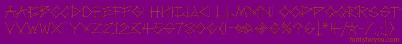 Fonte TagLetPlain.1.0 – fontes marrons em um fundo roxo