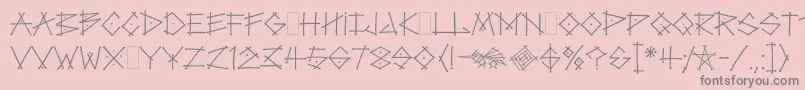 TagLetPlain.1.0-fontti – harmaat kirjasimet vaaleanpunaisella taustalla