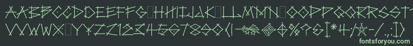 TagLetPlain.1.0 Font – Green Fonts on Black Background