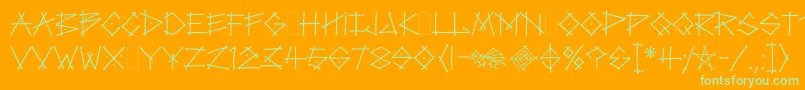Fonte TagLetPlain.1.0 – fontes verdes em um fundo laranja