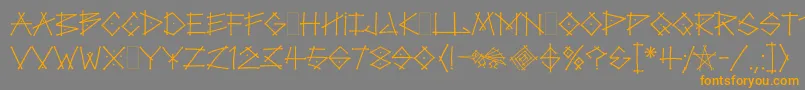 フォントTagLetPlain.1.0 – オレンジの文字は灰色の背景にあります。