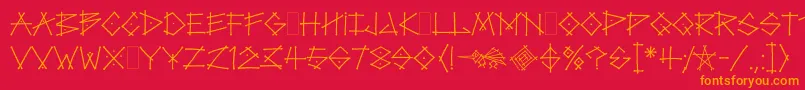 TagLetPlain.1.0 Font – Orange Fonts on Red Background