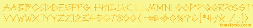 TagLetPlain.1.0 Font – Orange Fonts on Yellow Background