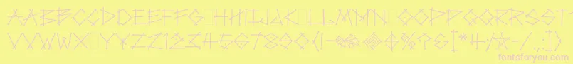 TagLetPlain.1.0 Font – Pink Fonts on Yellow Background