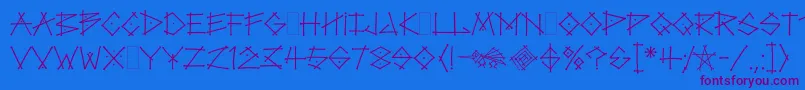Fonte TagLetPlain.1.0 – fontes roxas em um fundo azul