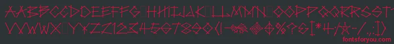 TagLetPlain.1.0 Font – Red Fonts on Black Background