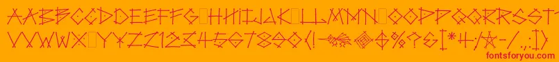 TagLetPlain.1.0 Font – Red Fonts on Orange Background