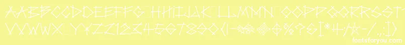 TagLetPlain.1.0 Font – White Fonts on Yellow Background